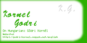 kornel godri business card